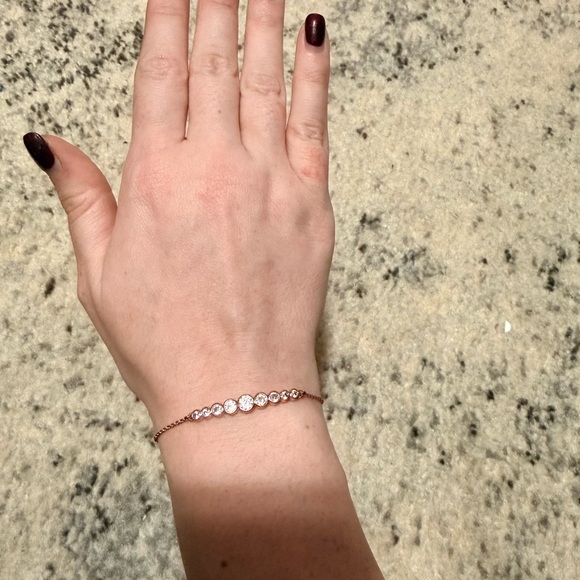 kate spade Jewelry - Kate Spade Rose Gold Bracelet with Clear Stones